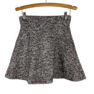 TIBI brown cream wool speckled mini skater preppy light academia skirt small